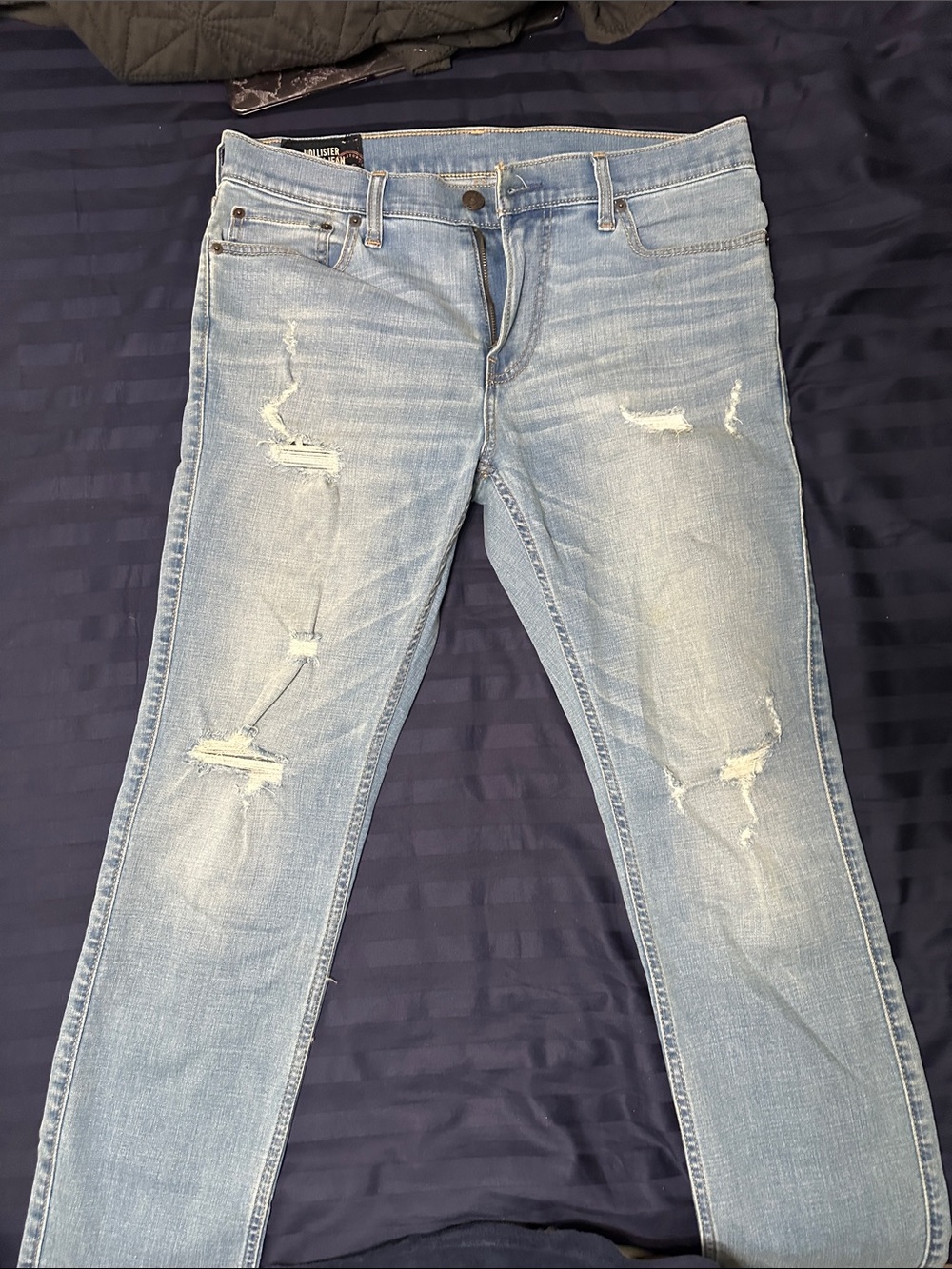 Hollister Light Blue Skinny Ripped Jeans